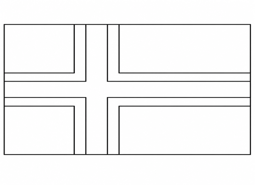 Norway flag coloring page outline