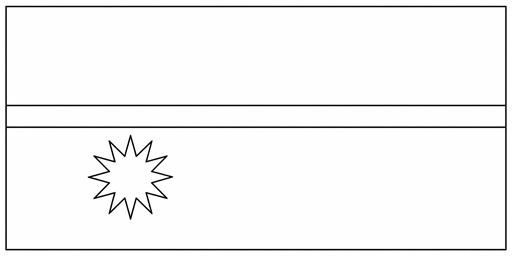 Nauru flag coloring page outline
