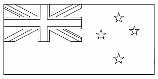 New Zealand flag coloring page outline