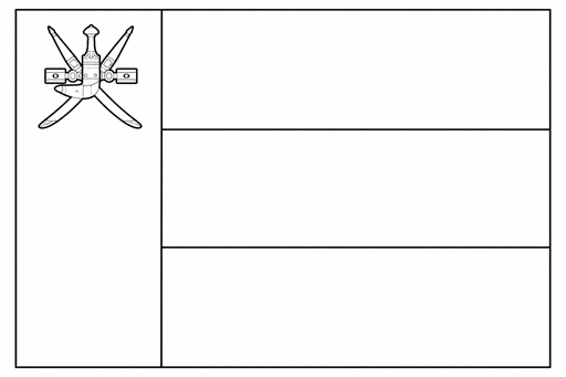 Oman flag coloring page outline