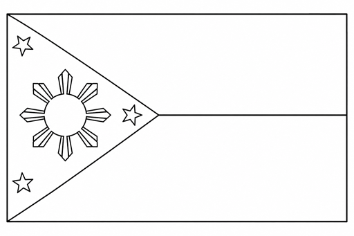 Philippines flag coloring page outline