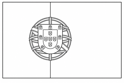 Portugal flag coloring page outline