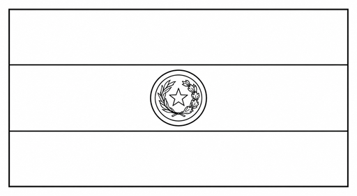 Paraguay flag coloring page outline