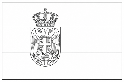 Serbia flag coloring page outline