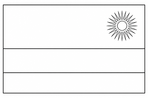 Rwanda flag coloring page outline