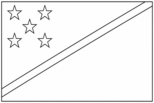 Solomon Islands flag coloring page outline