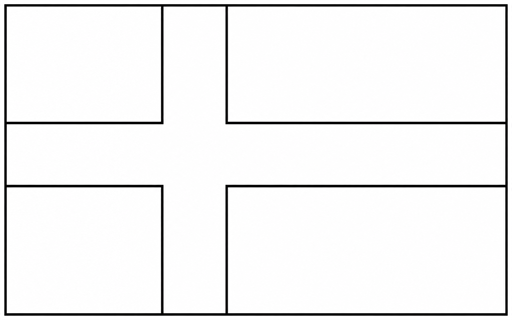 Sweden flag coloring page outline
