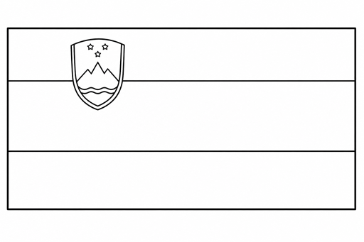 Slovenia flag coloring page outline