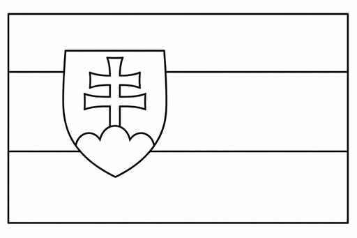 Slovakia flag coloring page outline
