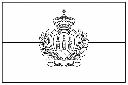 San Marino flag coloring page outline
