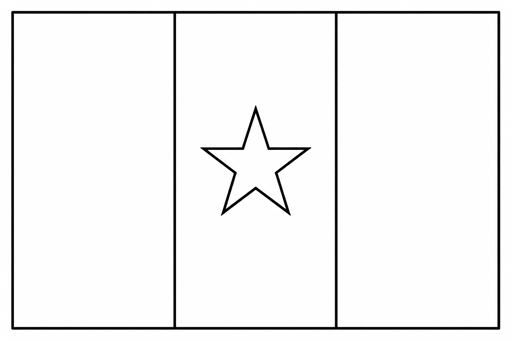 Senegal flag coloring page outline