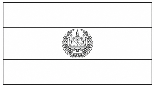 El Salvador flag coloring page outline