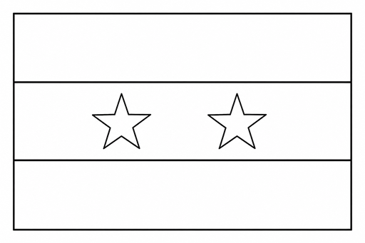 Syria flag coloring page outline