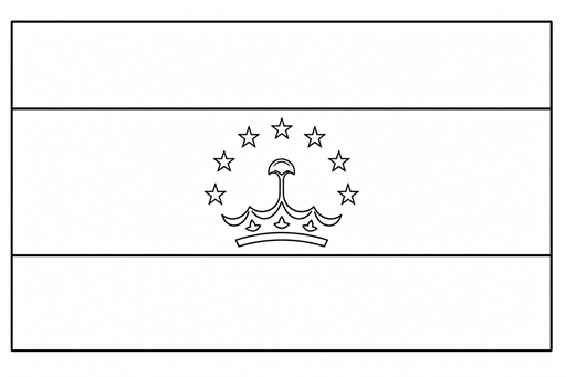 Tajikistan flag coloring page outline