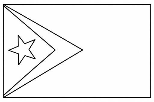 Timor Leste flag coloring page outline