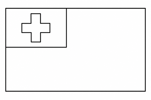 Tonga flag coloring page outline