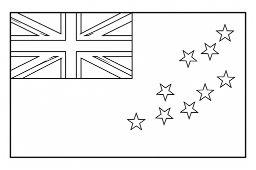 Tuvalu flag coloring page outline