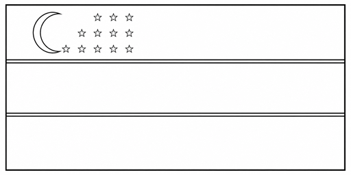 Uzbekistan flag coloring page outline