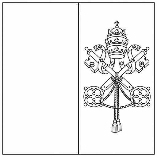 Ватикан flag coloring page outline