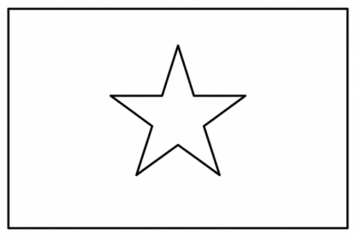 Vietnam flag coloring page outline