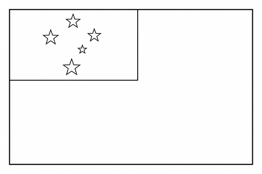 Samoa flag coloring page outline
