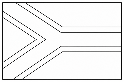 South Africa flag coloring page outline