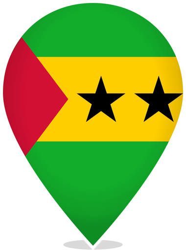 São Tomé and Príncipe Teardrop Pin