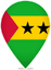 São Tomé and Príncipe Teardrop Pin