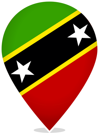 Saint Kitts And Nevis Teardrop Pin