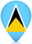 Saint Lucia Teardrop Pin