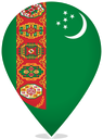 Turkmenistan Teardrop Pin