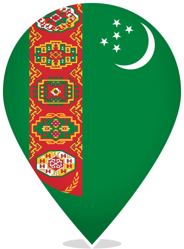 Turkmenistan Teardrop Pin