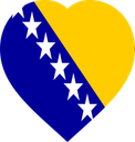 Bosnia And Herzegovina Flat Heart