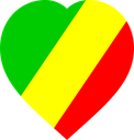Republic Of The Congo Flat Heart