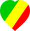 Republic Of The Congo Flat Heart