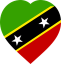 Saint Kitts And Nevis Flat Heart