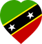Saint Kitts And Nevis Flat Heart
