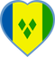 Saint Vincent And The Grenadines Heart Badge