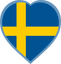 Sweden Heart Badge