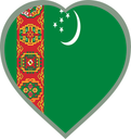 Turkmenistan Heart Badge