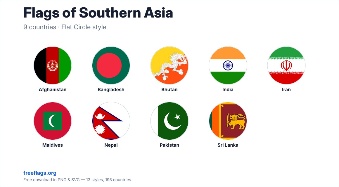 Flags of Southern Asia