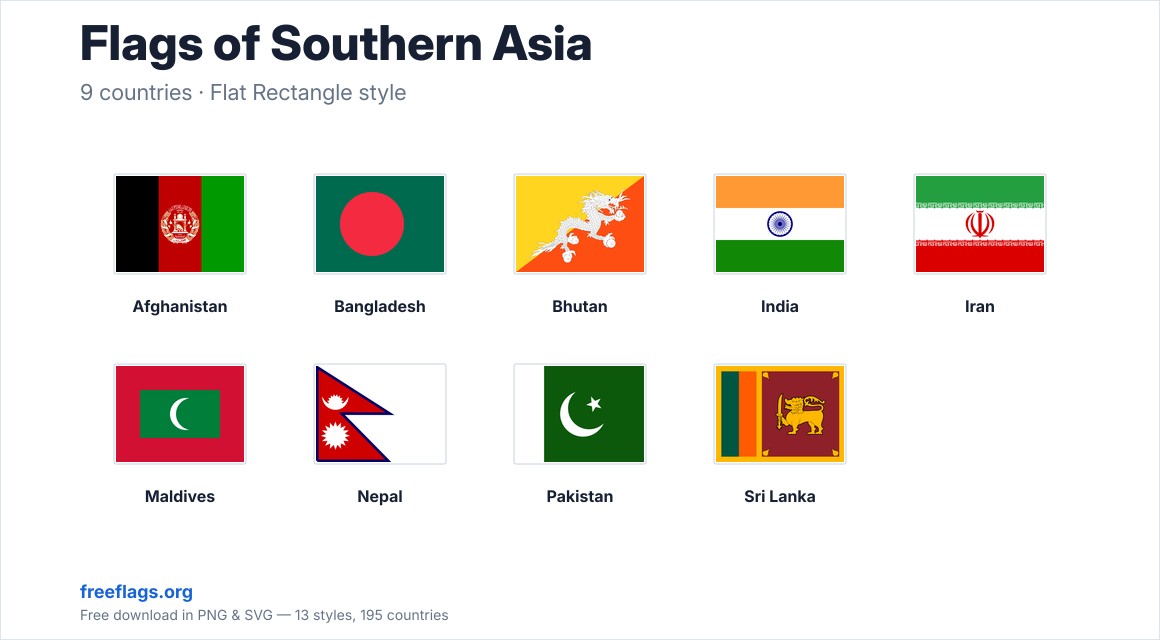 Flags of Southern Asia