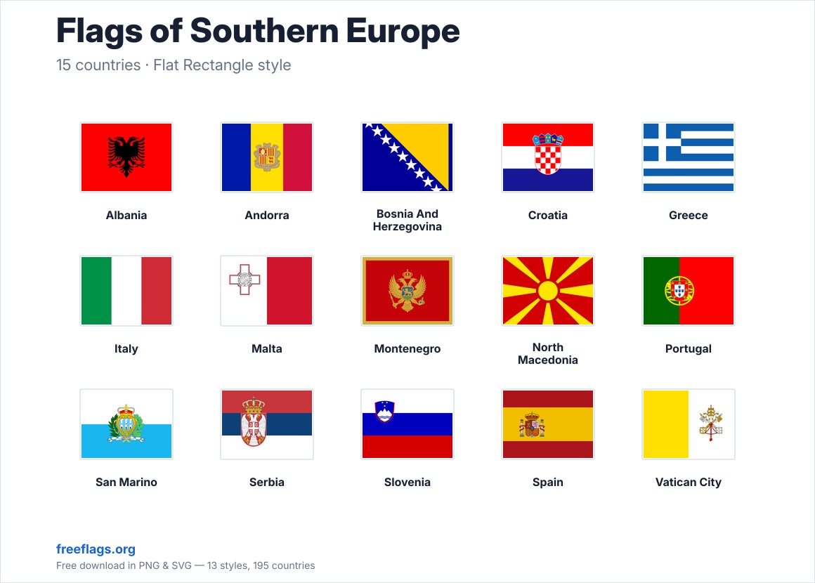 Flags of Southern Europe
