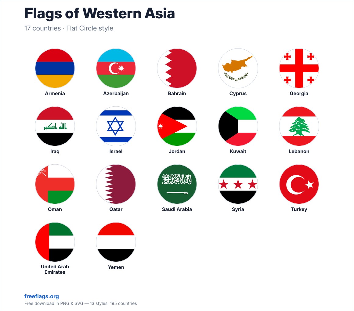 Flags of Western Asia
