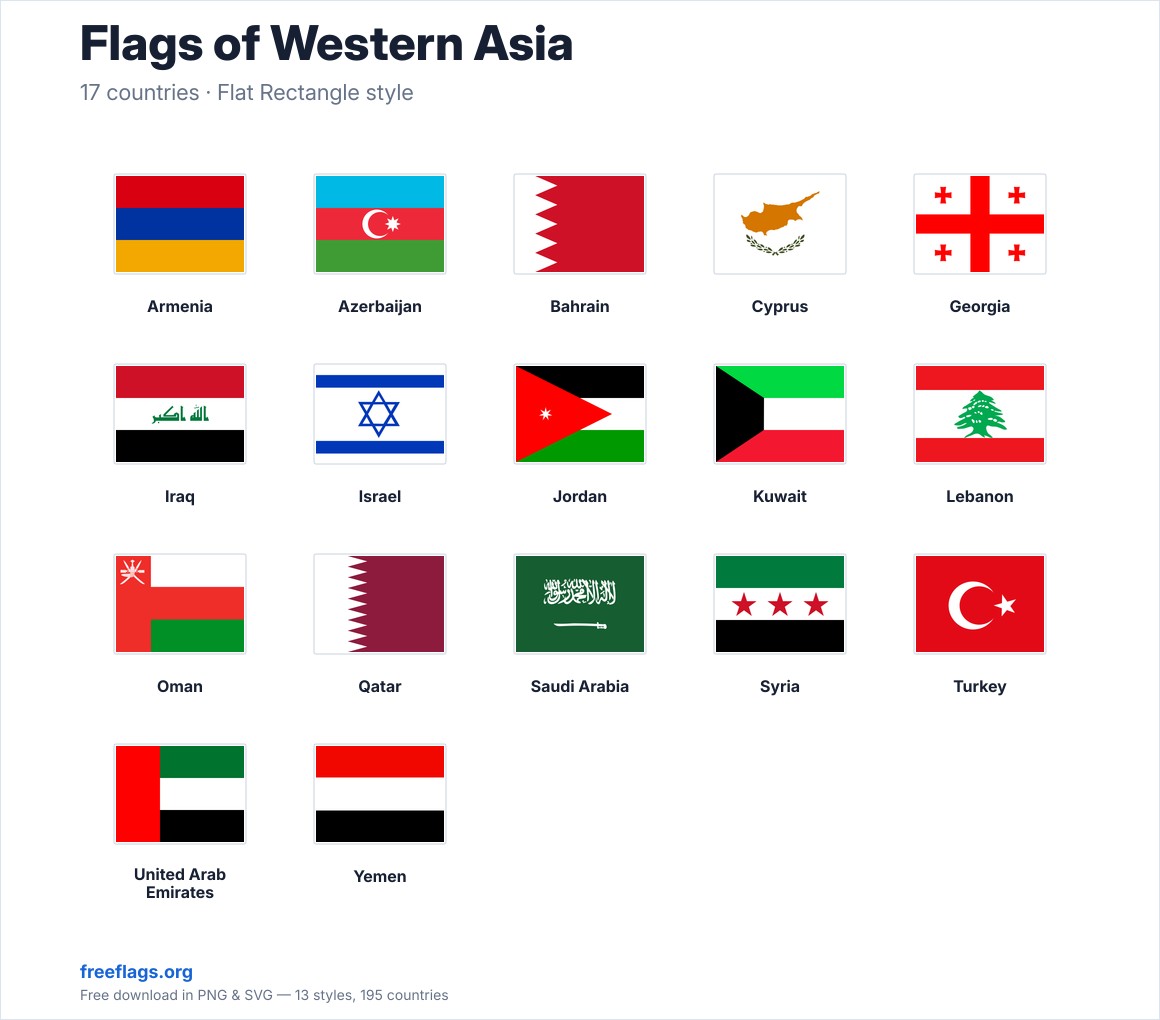 Flags of Western Asia