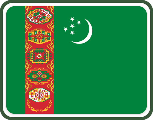 Turkmenistan Rounded Badge