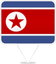 North Korea Square Pin